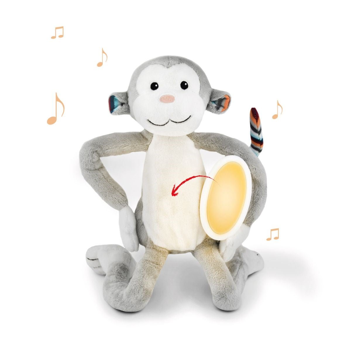 ZAZU Max the Monkey Soft Toy Nightlight with Melodies & Glow - Baby&More