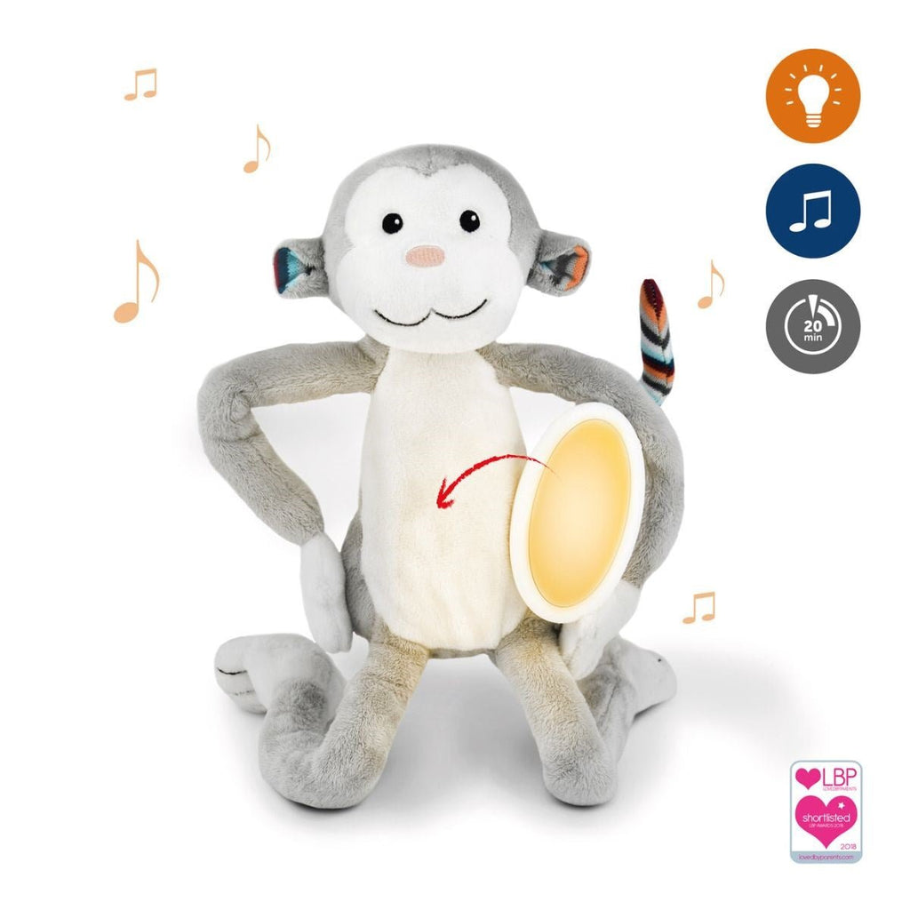 ZAZU Max the Monkey Soft Toy Nightlight with Melodies & Glow - Baby&More