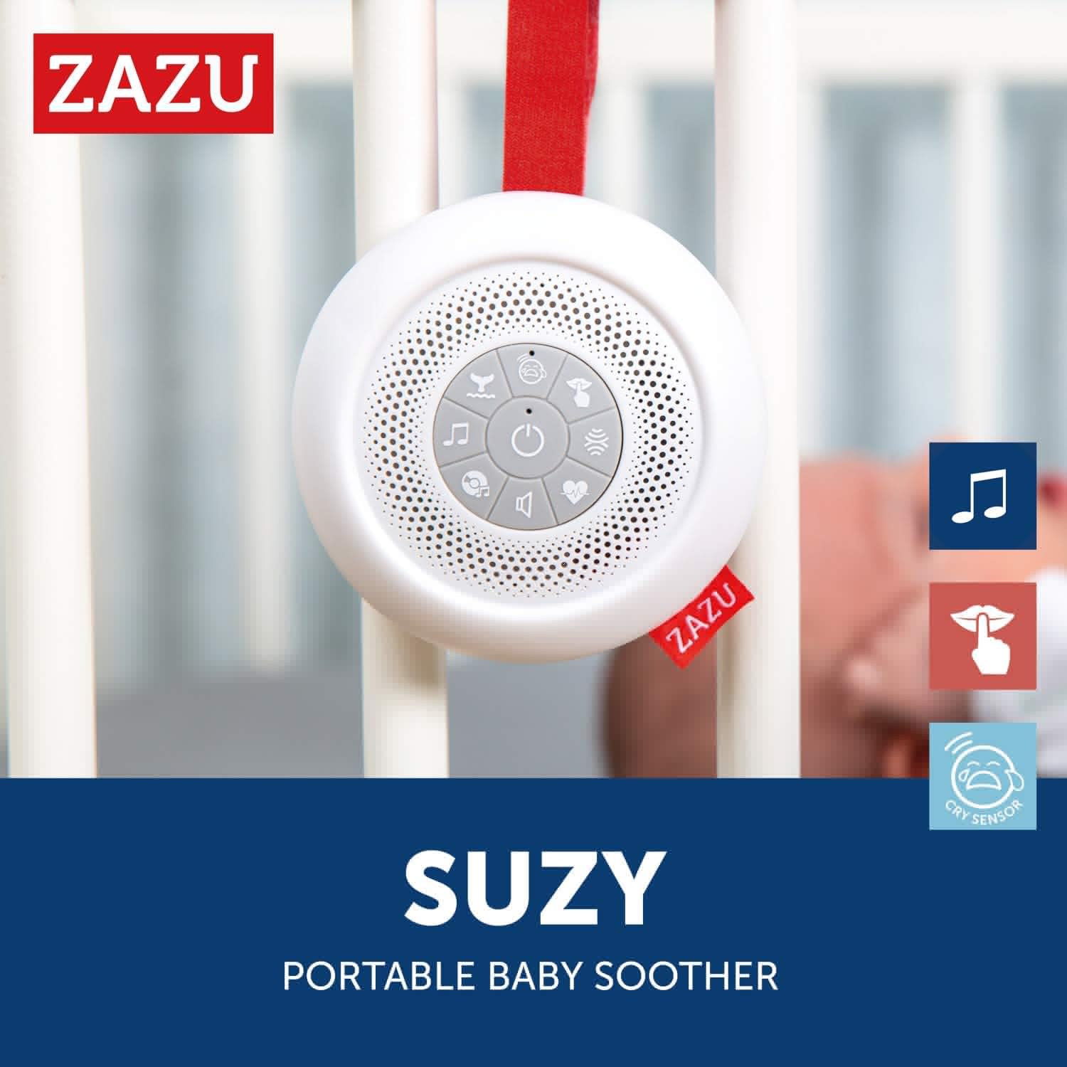 ZAZU Suzy Portable Baby Soother with White Noise & Cry Sensor - Baby&More