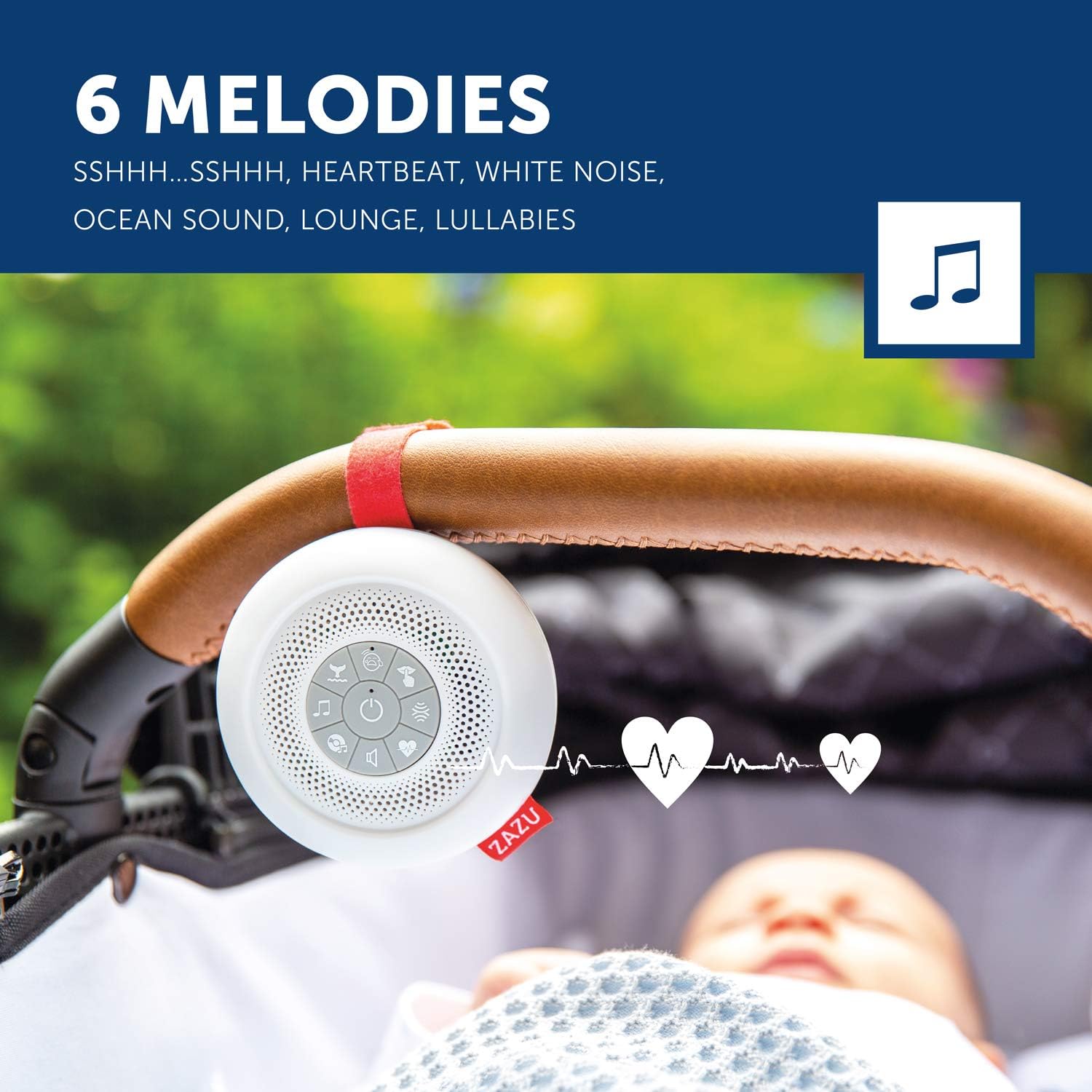 ZAZU Suzy Portable Baby Soother with White Noise & Cry Sensor - Baby&More