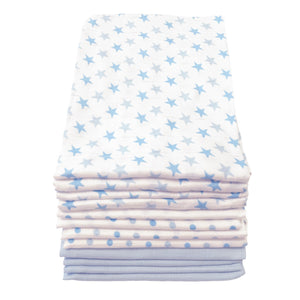 MuslinZ 12 Pack Muslin Squares - Blue / Pink / Violet / Mint