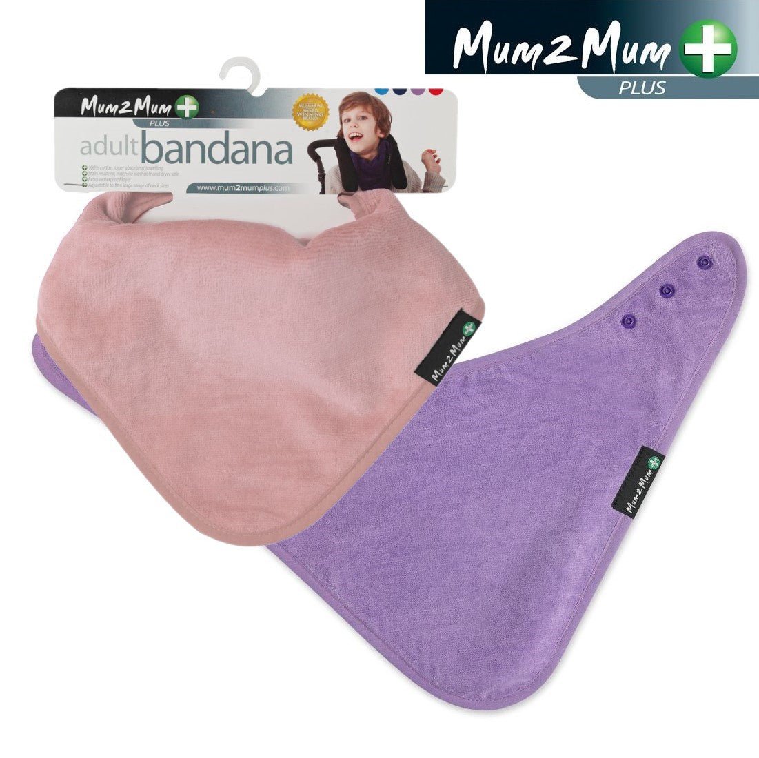 2 PACK - Mum 2 Mum PLUS Adult Disability Dignity Bibs - ANY COLOURS - Baby&More