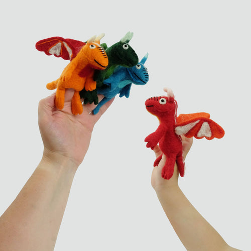 Felt Finger Puppets  - Dragon