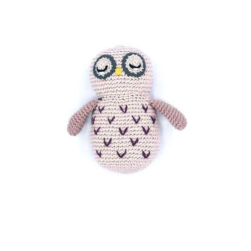 Owl Rattle - Pale Pink