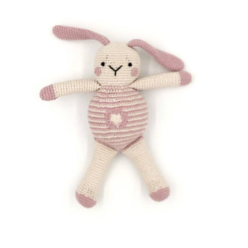 Bunny Toy - Dusty Pink with Flower Motif