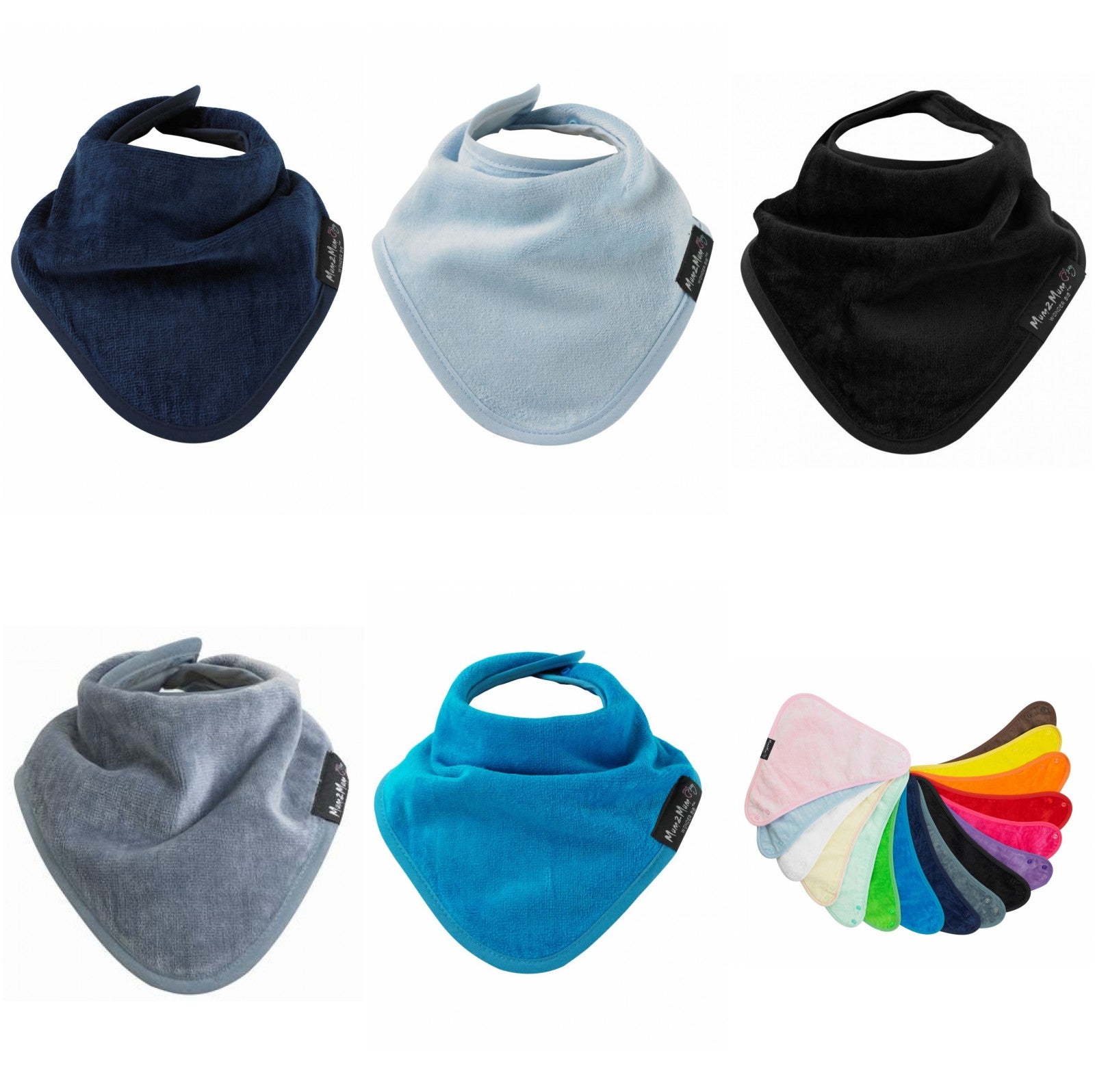 5 PACK - Mum 2 Mum Bandana Style Baby Bibs - ANY COLOURS - Baby&More