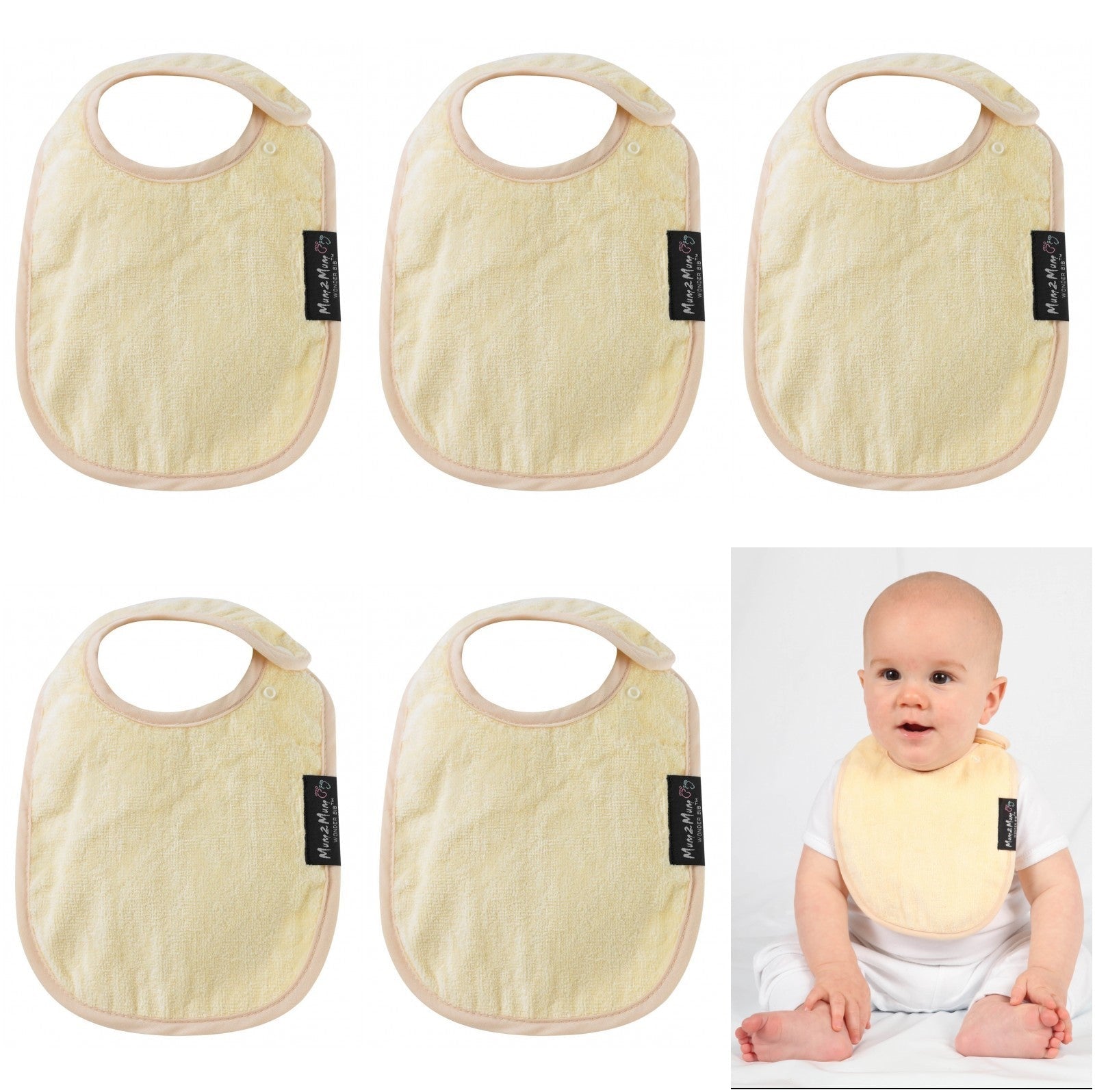 5 PACK - Mum 2 Mum Infant Wonder Bibs - ANY COLOURS - Baby&More