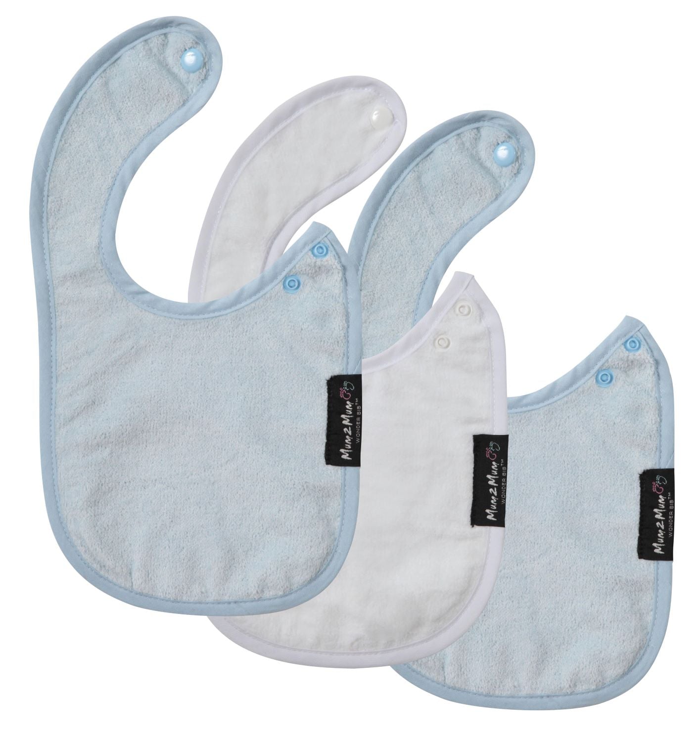 3 PACK - Mum 2 Mum Infant Wonder Bibs - ANY COLOURS