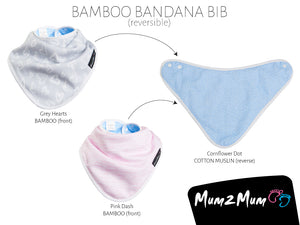 Mum 2 Mum Bamboo Bandana Bib - 8 Reversible Patterns