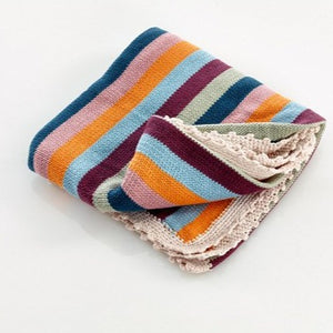 Handmade Baby Blanket - Autumn Stripe