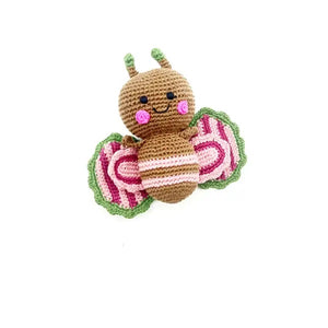 Pink Butterfly Rattle Toy