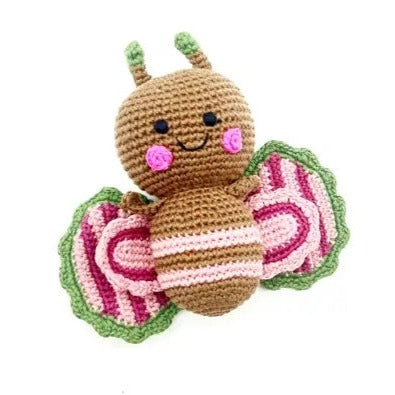 Pink Butterfly Rattle Toy