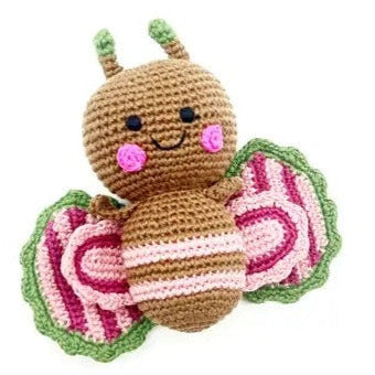 Butterfly Rattle Toy in Pink