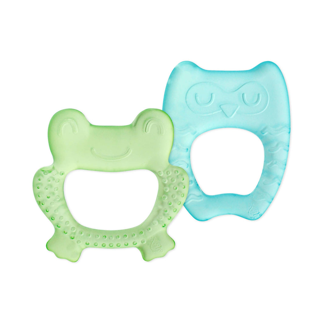 Anneau de dentition Cool Nature - Paquet de deux - Vert et turquoise / Jaune et turquoise