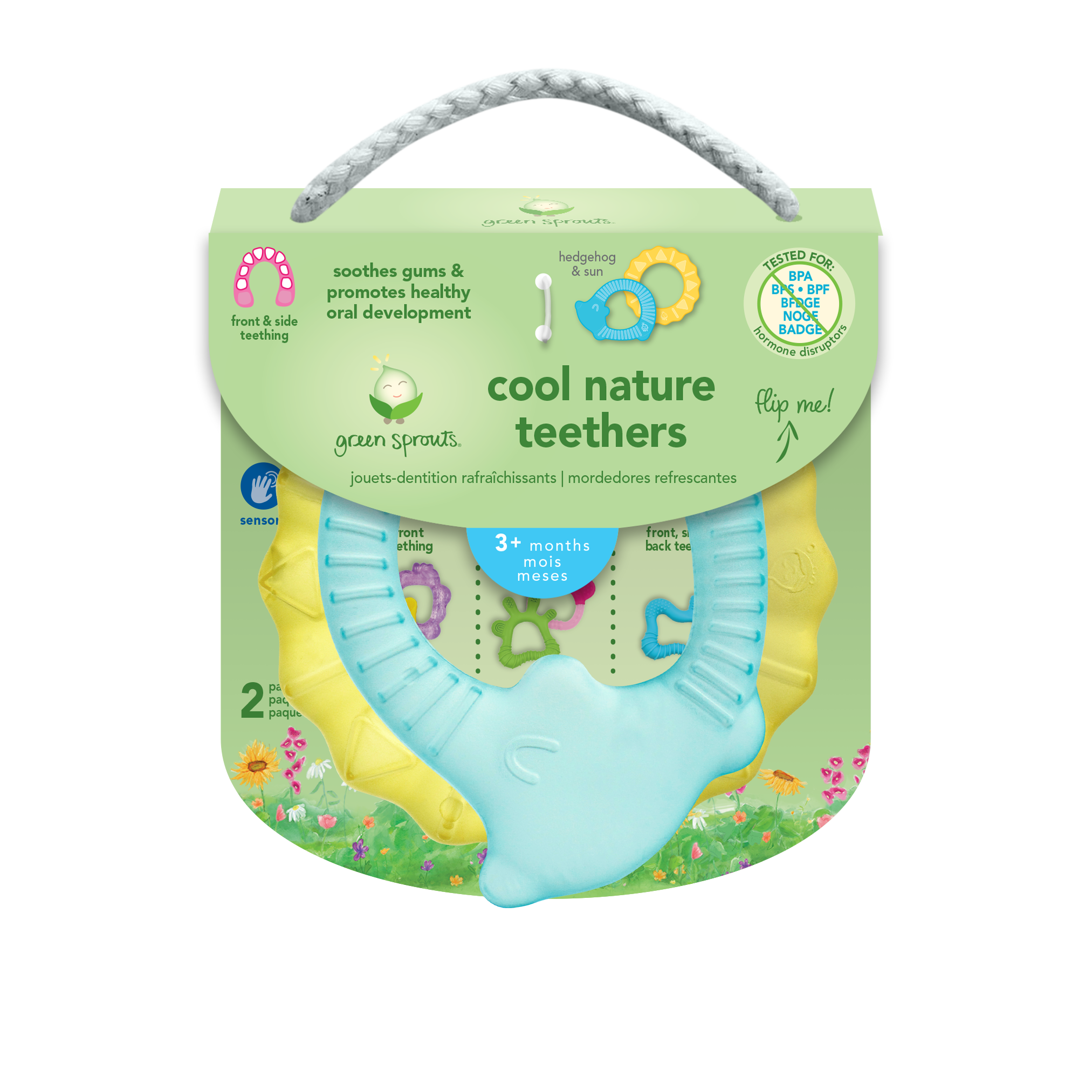 Cool Nature Teether - Two Pack - Green & Aqua / Yellow & Aqua