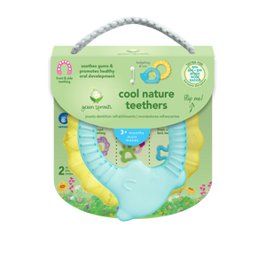 Cool Nature Teether - Two Pack - Green & Aqua / Yellow & Aqua