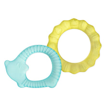 Anneau de dentition Cool Nature - Paquet de deux - Vert et turquoise / Jaune et turquoise