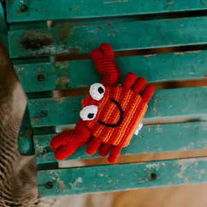 Crab Rattle Toy Red