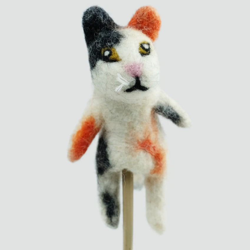 Marionetas de dedo de fieltro - Perros y gatos