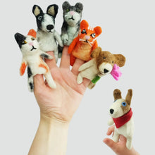 Marionetas de dedo de fieltro - Perros y gatos