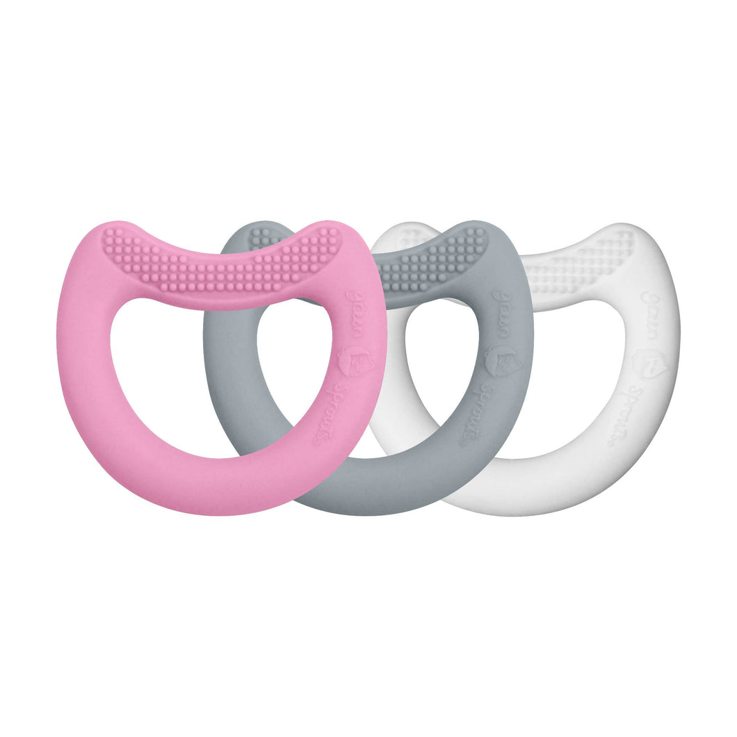 First Teether - Three Pack - White, Grey and Aqua / Pink