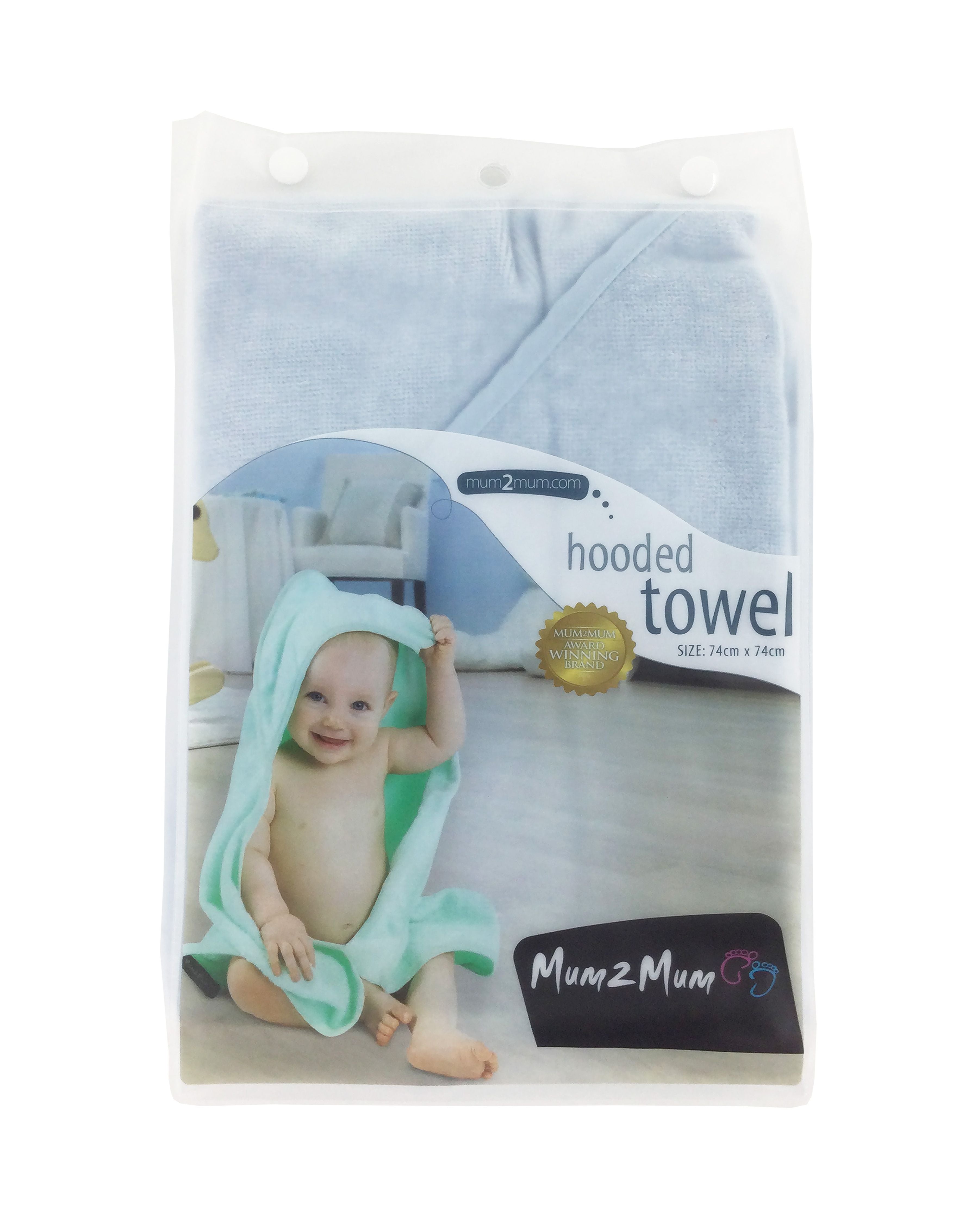 Mum 2 Mum Hooded Towel - Baby Blue