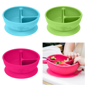 Learning Bowl made from Silicone in Pink, Green, Navy Blue or Aqua