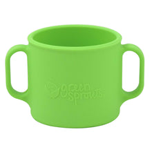 Taza de aprendizaje hecha de silicona en rosa, aguamarina, azul marino o verde