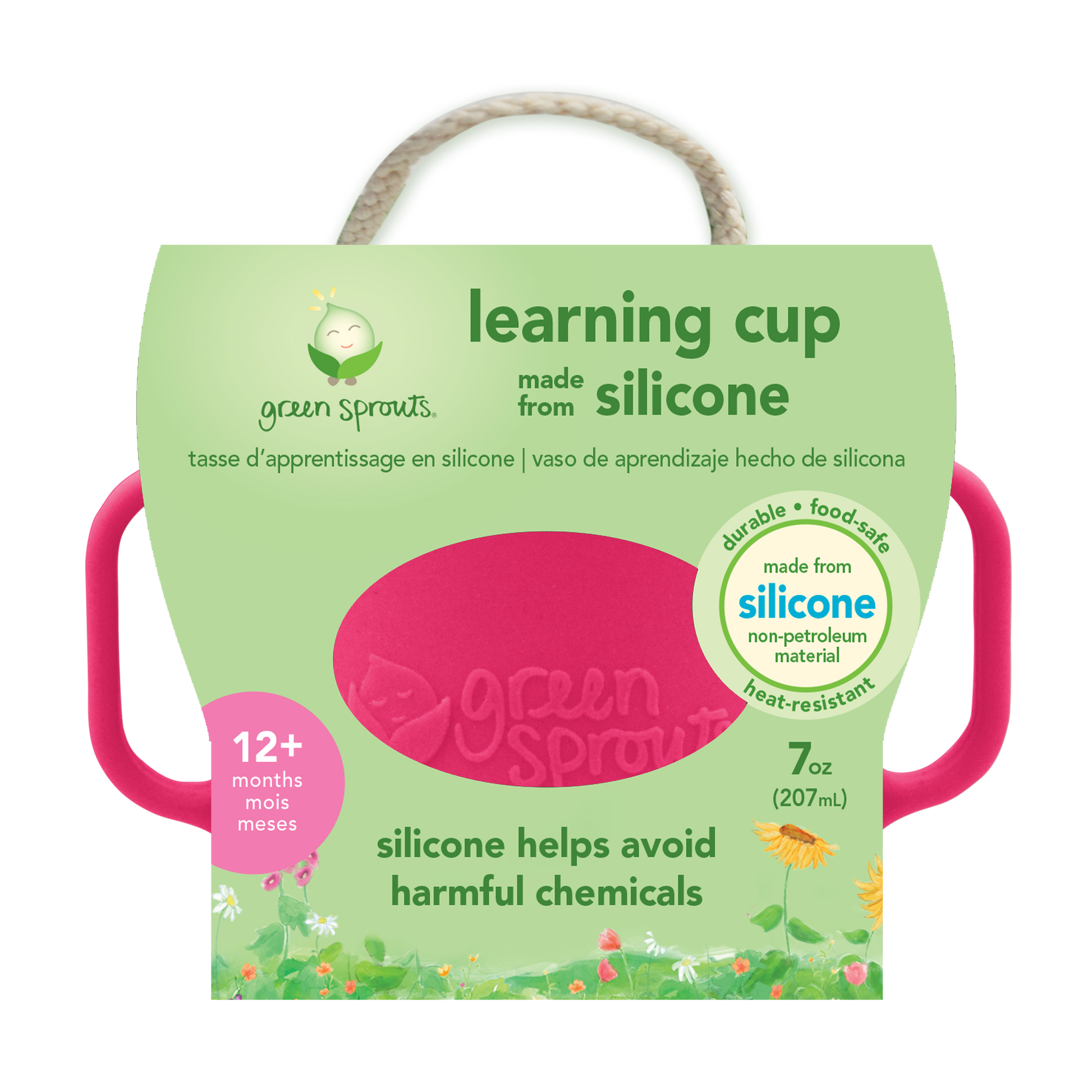 Learning Cup made from Silicone in Pink, Navy Blue or Green