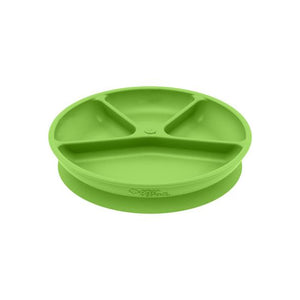 Assiette d'apprentissage en silicone rose, vert, bleu marine ou aqua