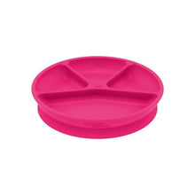 Assiette d'apprentissage en silicone rose, vert, bleu marine ou aqua