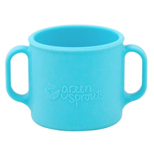 Gobelet d'apprentissage en silicone rose, turquoise, bleu marine ou vert.