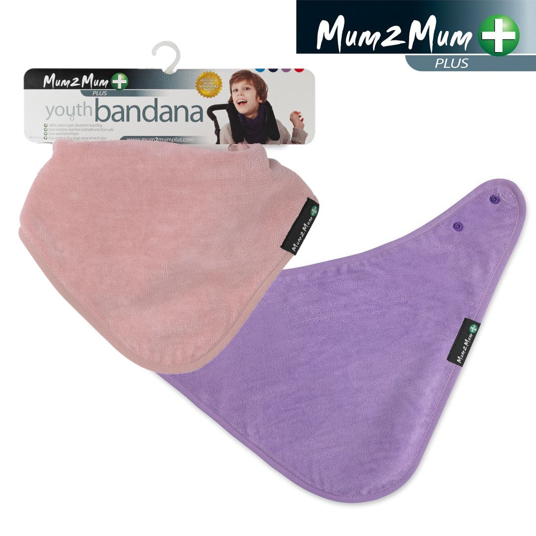 2 PACK - Mum 2 Mum PLUS Youth Bandana ages 5-15yrs - ANY COLOURS