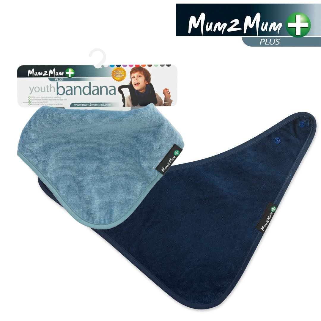 2 PACK - Mum 2 Mum PLUS Youth Bandana ages 5-15yrs - ANY COLOURS