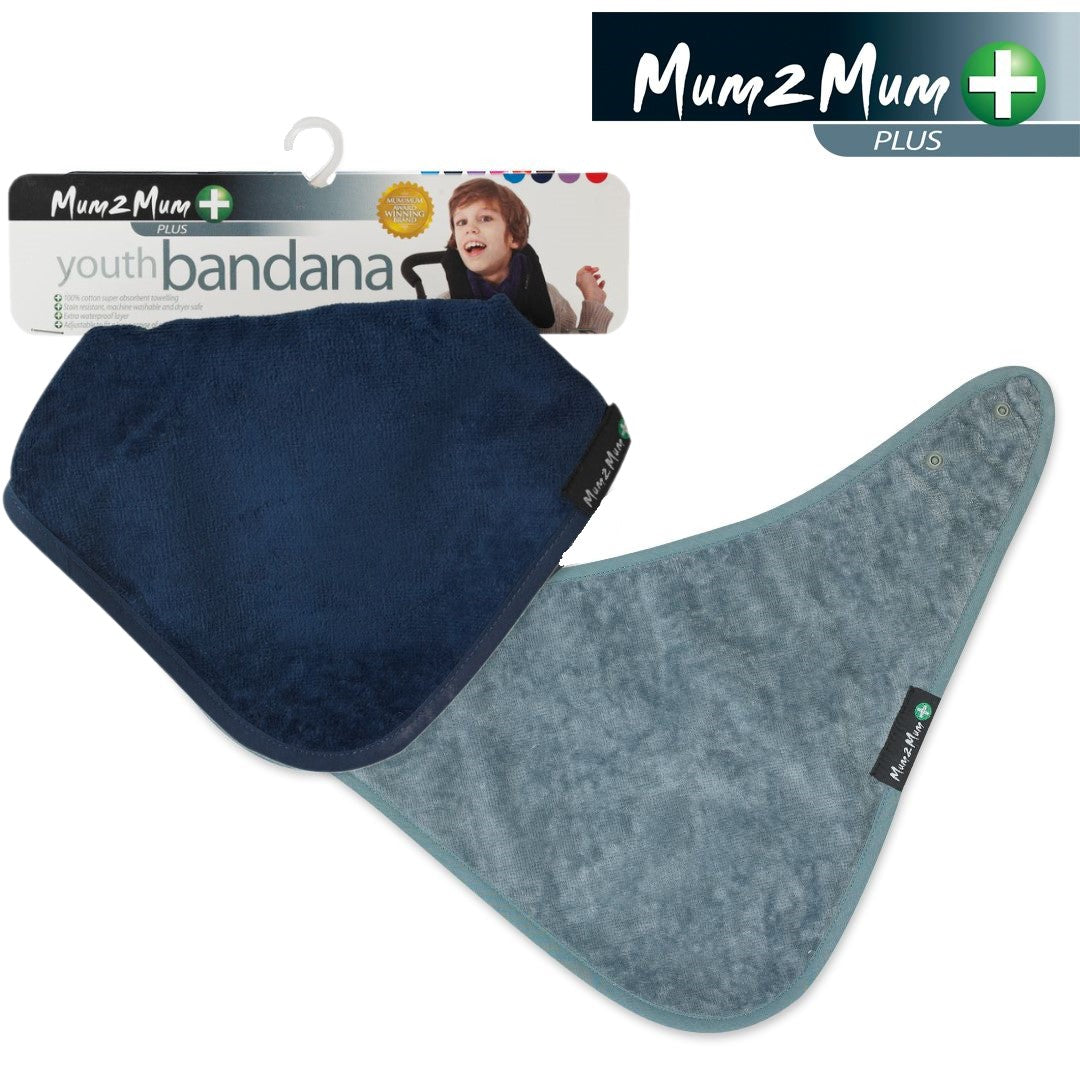 2 PACK - Mum 2 Mum PLUS Youth Bandana ages 5-15yrs - ANY COLOURS