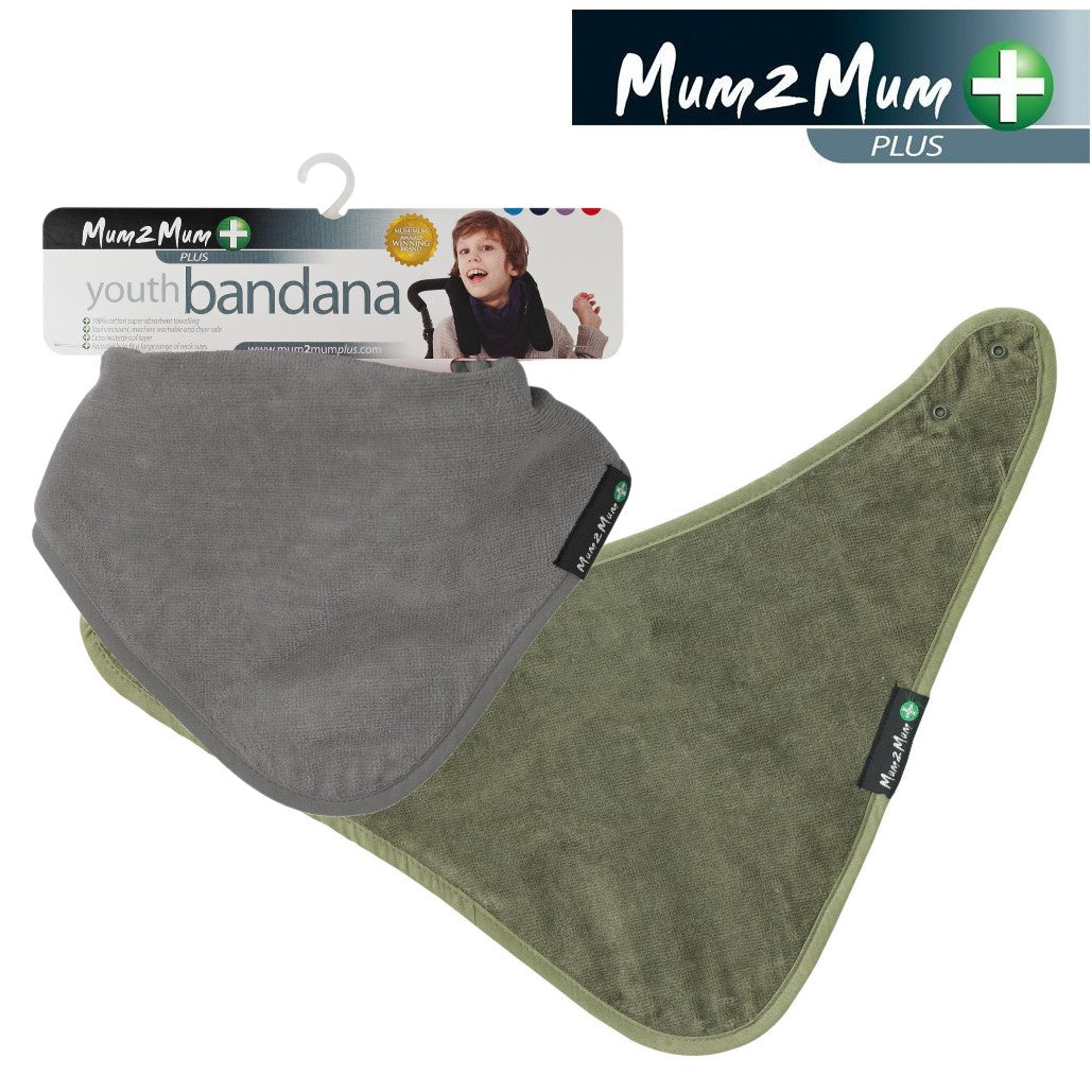 2 PACK - Mum 2 Mum PLUS Youth Bandana ages 5-15yrs - ANY COLOURS