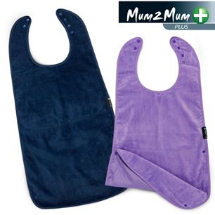 Supersized Feeding Apron Navy Blue Purple Special Needs