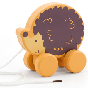 Pull Along Wooden Animal Toys - Hedgehog, Zebra or Polar Bear