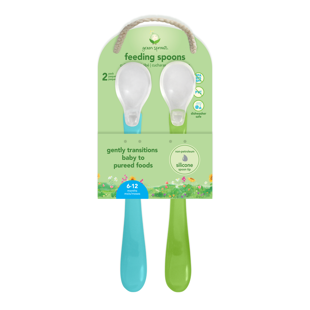 Feeding Spoons Set of Two - Pink & Green