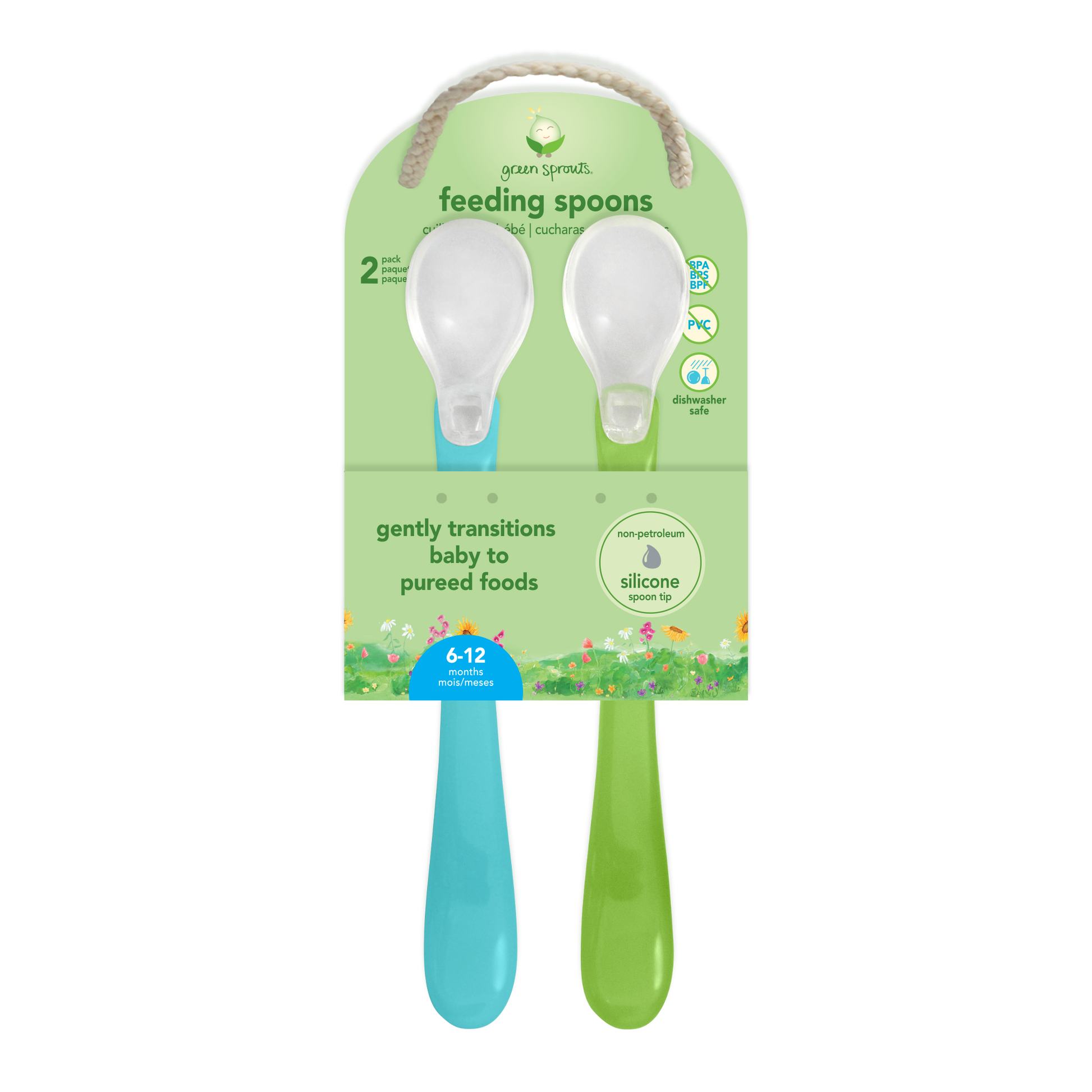 Feeding Spoons Set of Two - Pink & Green