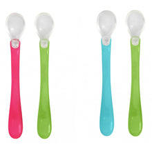 Feeding Spoons Set of Two - Pink & Green or Aqua & Green