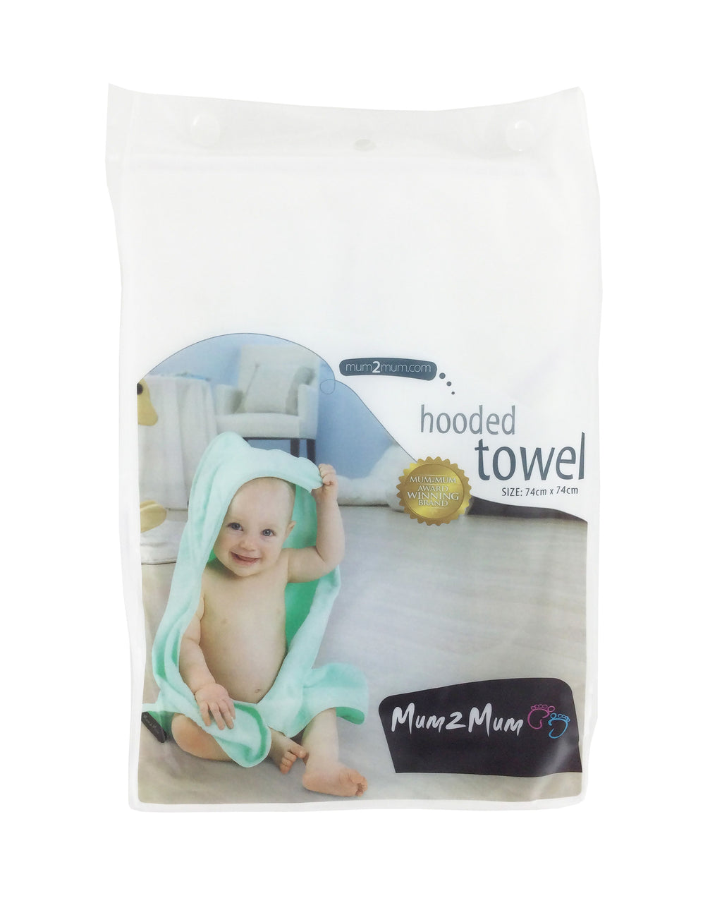 Mum 2 Mum Hooded Towel - White