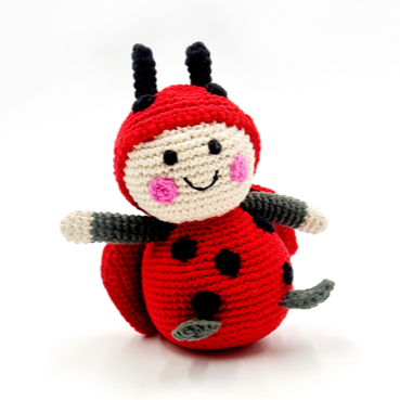 Crochet fait à la main Fairtrade Coccinelle Hochet