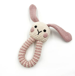 Bunny Ring Rattle - Dusky Pink