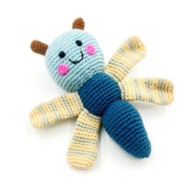 Fairtrade Dragonfly Rattle - Blue - Baby&More