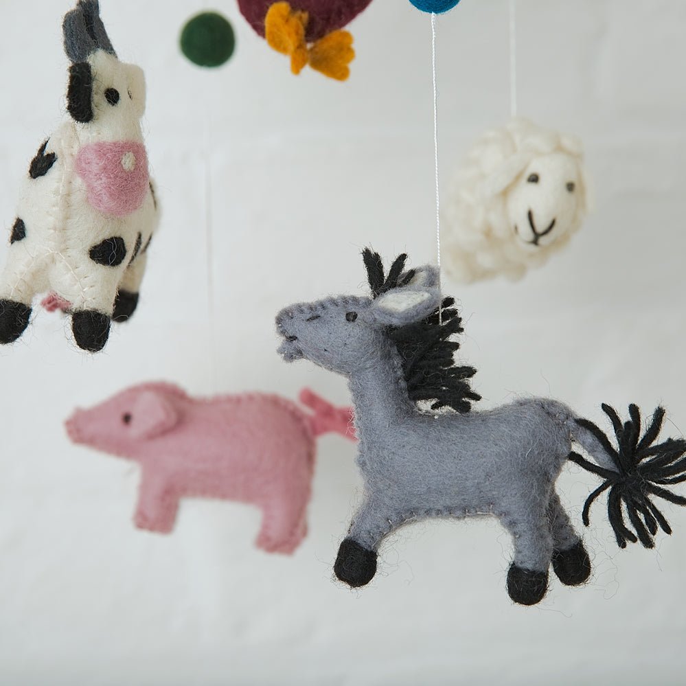 Fairtrade Felt Nursery Mobile - Barnyard Buddies - Baby&More