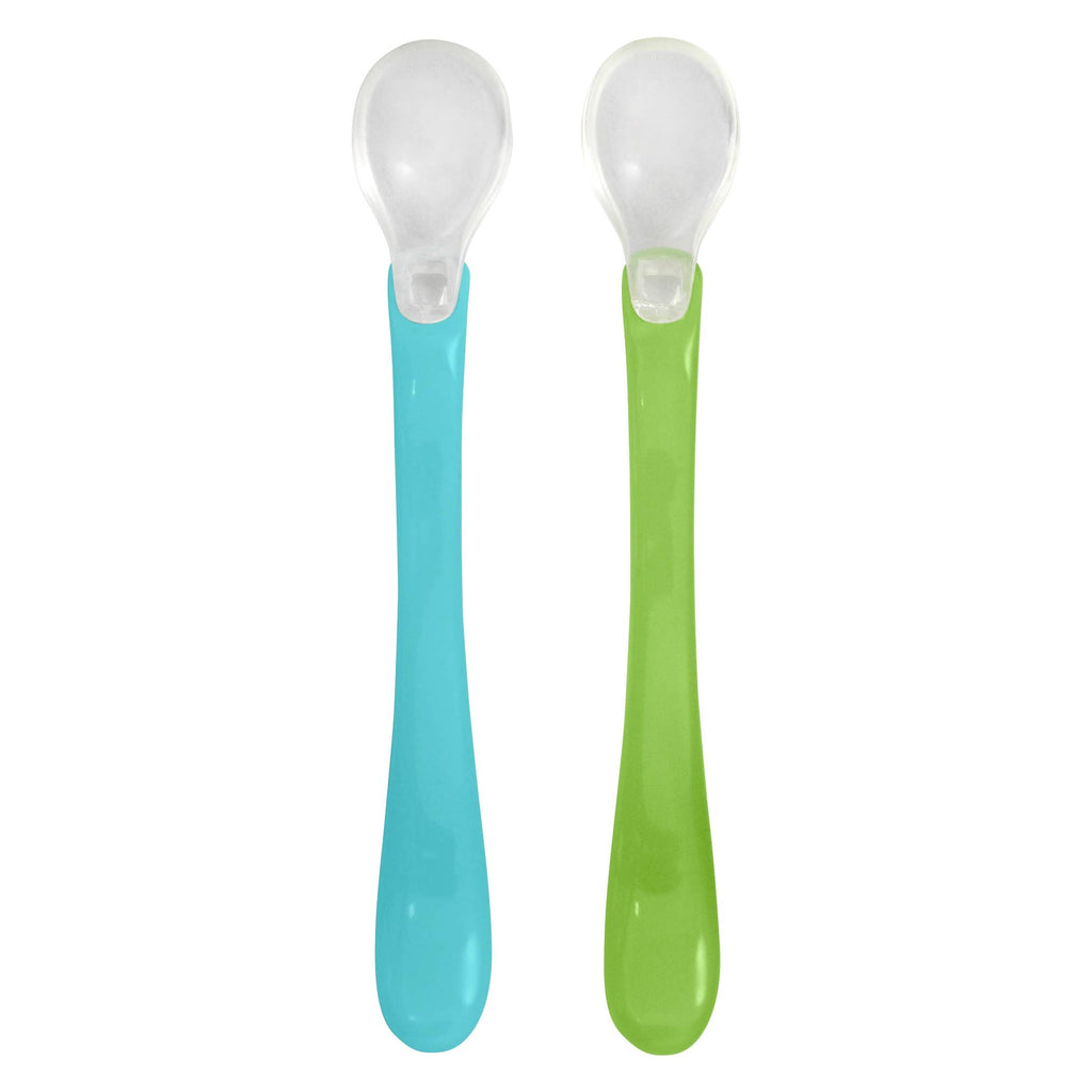 Feeding Spoons Set of Two - Green & Pink / Green & Aqua - Baby&More