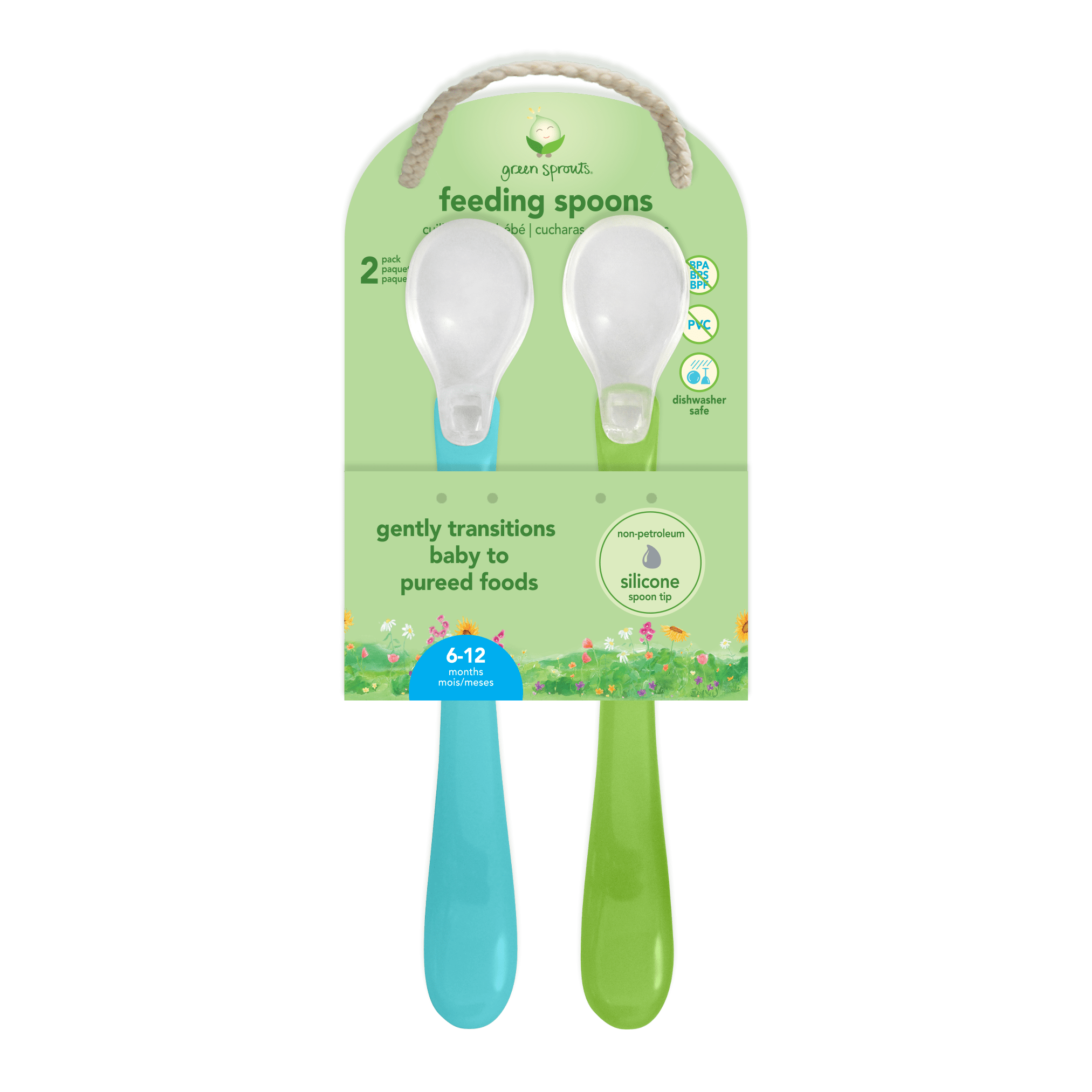 Feeding Spoons Set of Two - Pink & Green - Baby&More