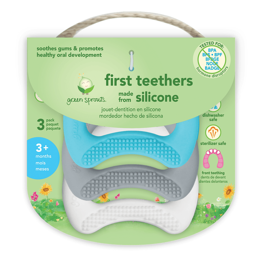 First Teether - Three Pack - White, Grey and Aqua / Pink - Baby&More
