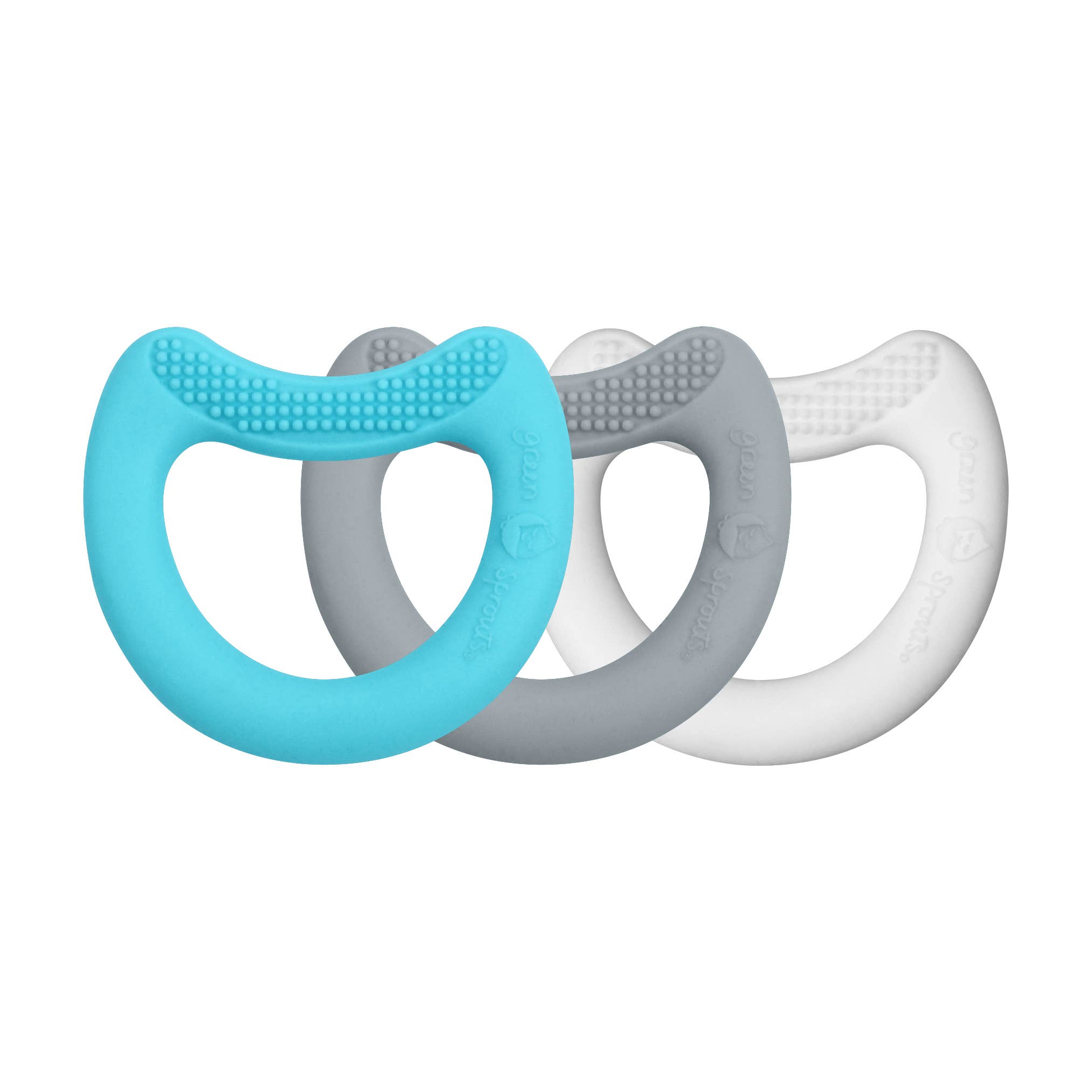 First Teether - Three Pack - White, Grey and Aqua / Pink - Baby&More